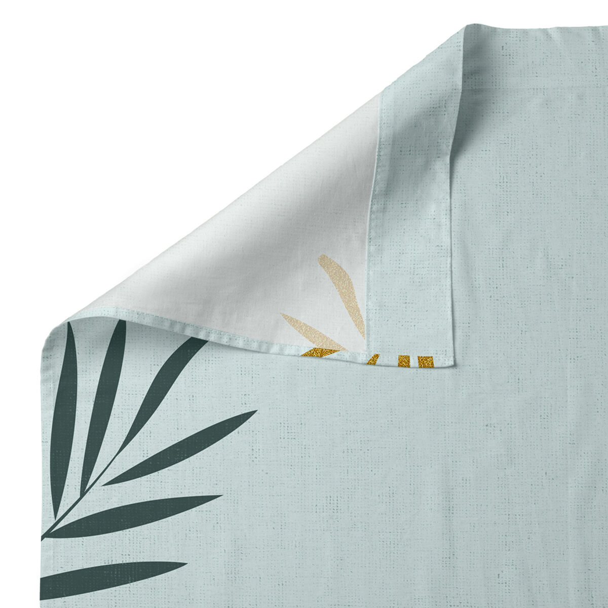 Drap HappyFriday Blanc Foliage Mint Multicouleur 160 x 270 cm